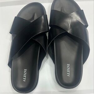 Alfani Mens Black Slide Sandals